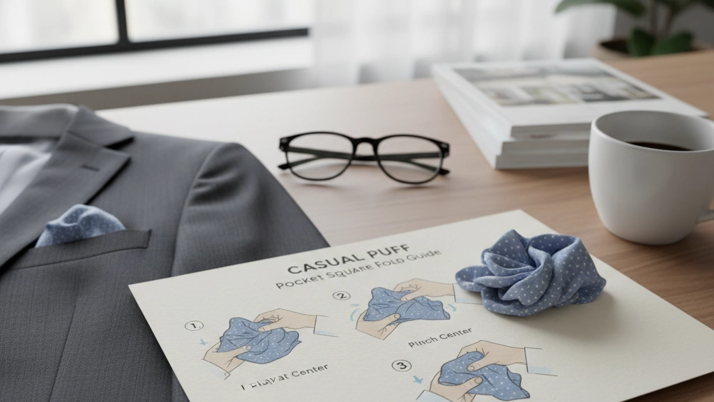 Casual Puff Pocket Square Fold Guide