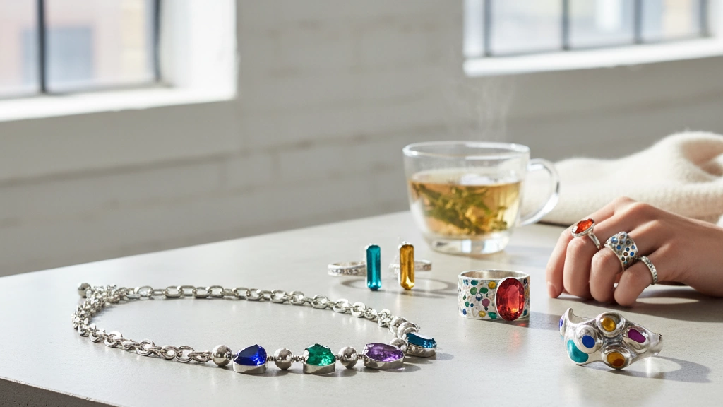 Fall Winter Jewelry Trends Silver Colorful Accents