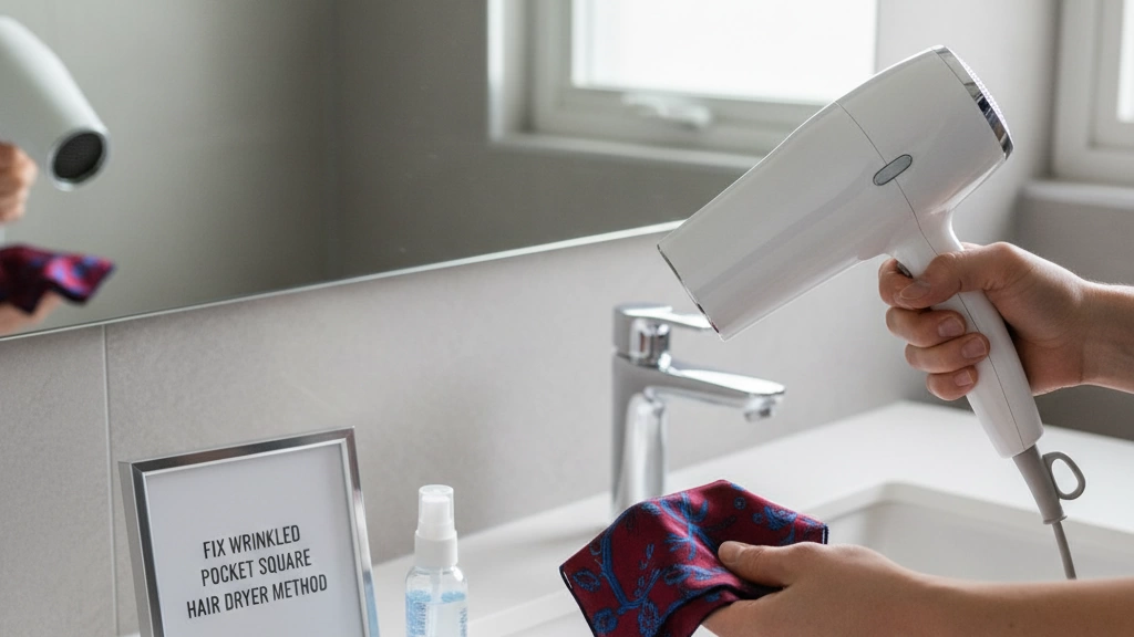 Fix Wrinkled Pocket Square Hair Dryer Method