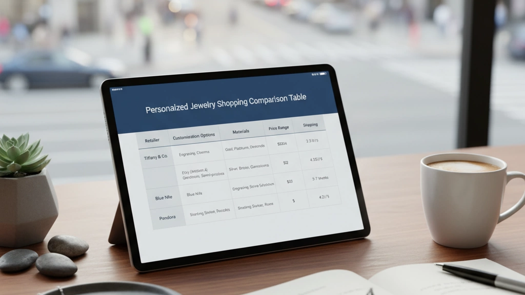 Personalized Jewelry Shopping Comparison Table