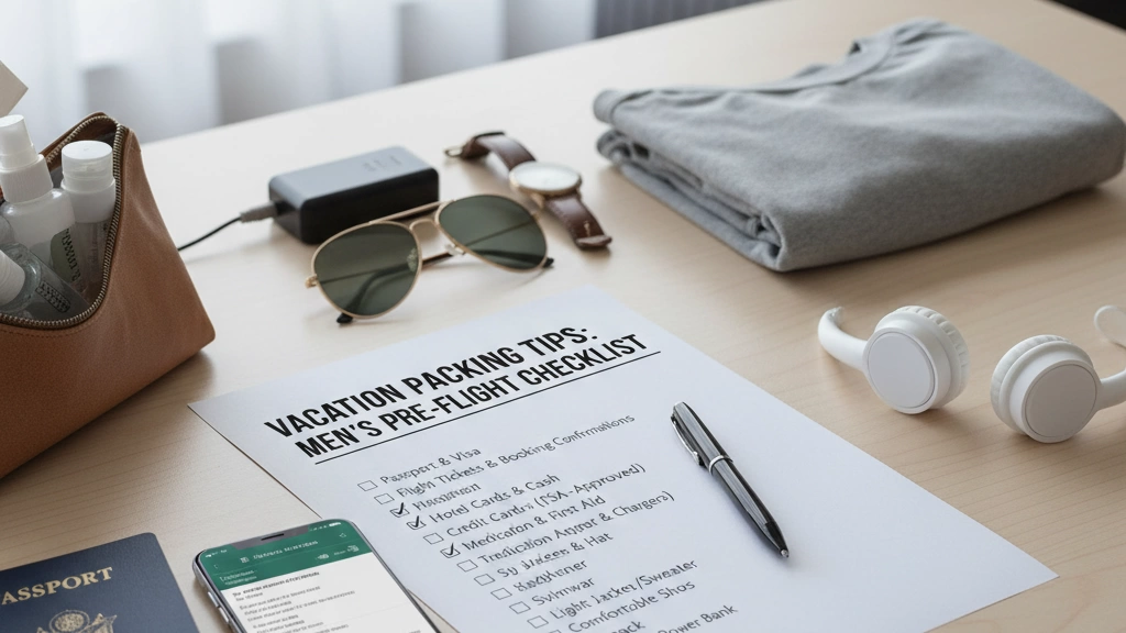 Vacation Packing Tips Men Pre-Flight Checklist