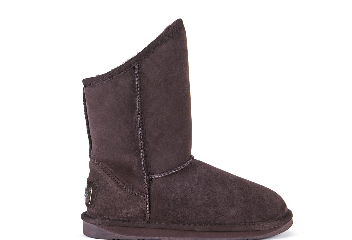 Burnt brown cosy short boot with wool texture